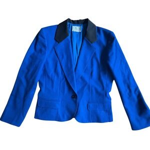 VTG 80s Miss Pendleton Blue Wool Blazer Academia Career Jacket US Made Sz 12 EUC